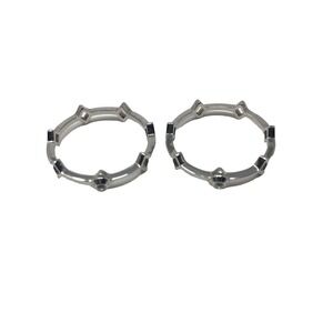 Henri Bendel Stackable Diamond Shape Ring Set Silver Tone 8.75 Edgy Whimsigoth